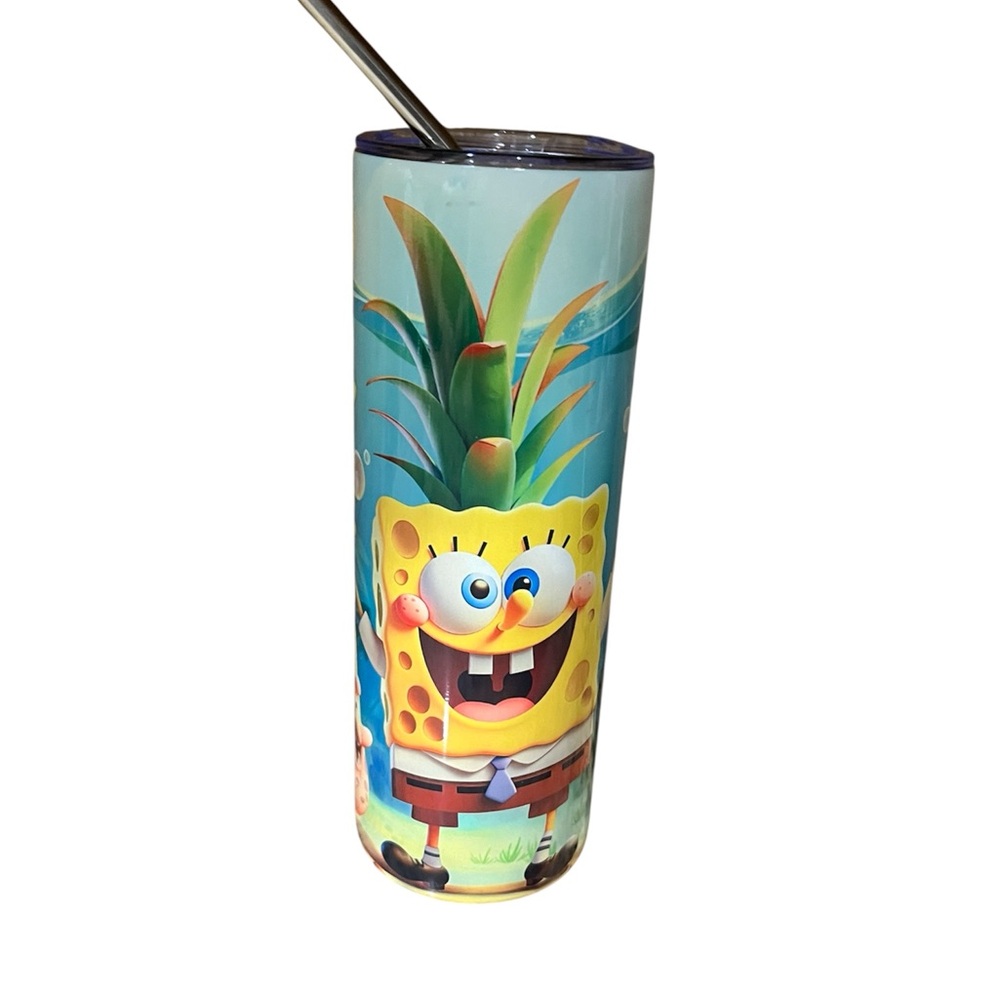SpongeBob SquarePants Stainless Steel Tumbler with Straw Birthday gifts for kids